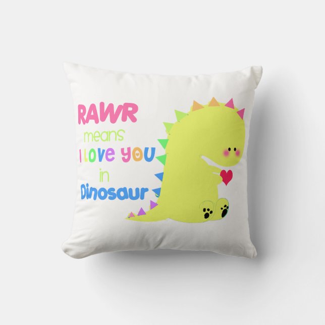 SUPER CUTE Dinosaur Pillow for kids! (Front)