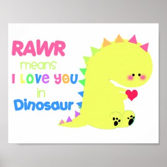 SUPER CUTE Dinosaur Poster RAWR small