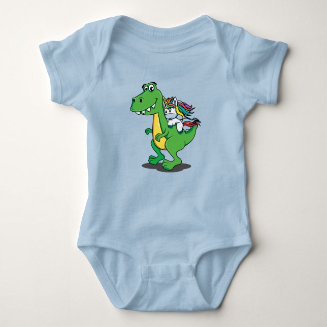 Super Cute Dinosaur Unicorn Baby Bodysuit (Front)