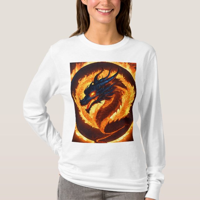 : Super Cute Dragon Mascot Skull T-Shirt  (Front)