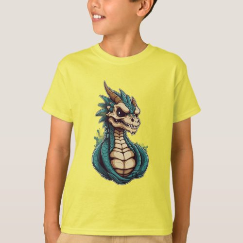 Super Cute Dragon Skull Mascot T_Shirt Design