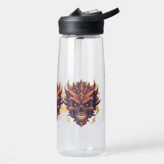 Super Cute Dragon Skull Mascot Water Bottle Design