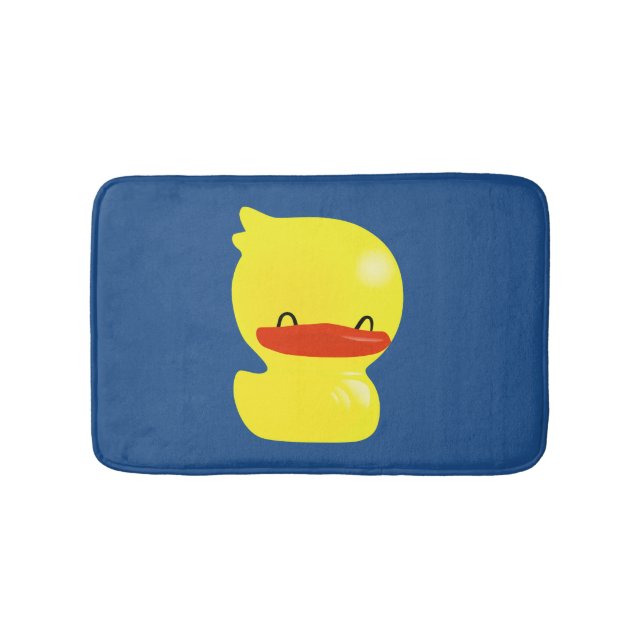 Super Cute Ducky Blue Bath Mat (Front)