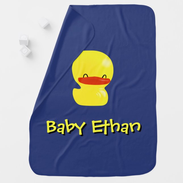 Super Cute Ducky Personalized Baby Blanket (In Situ)
