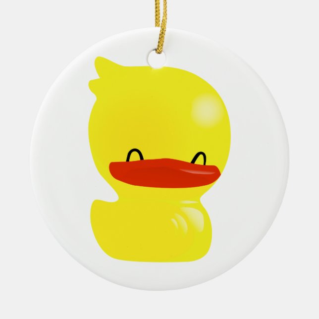 Super Cute Ducky Round Ornament (Front)