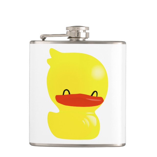 Super Cute Ducky Vinyl Wrapped Flask (Front)