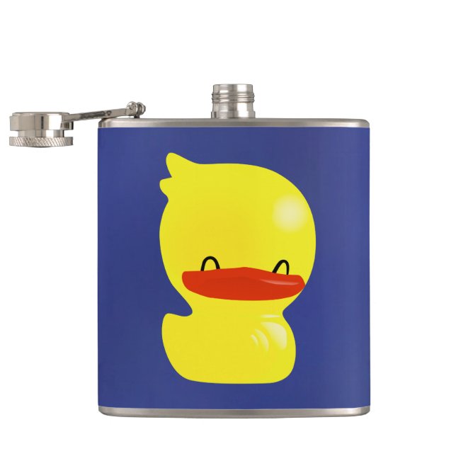 Super Cute Ducky Vinyl Wrapped Flask (Opened)