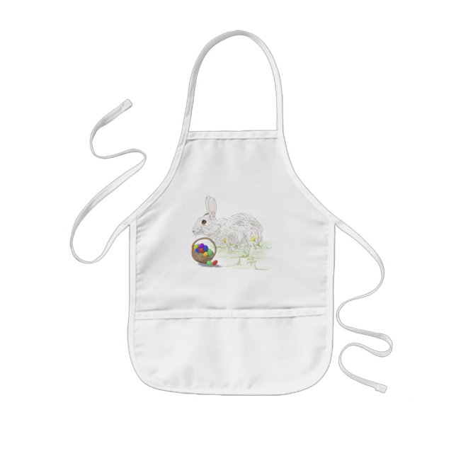 Super Cute Easter Bunny Kids' Apron (Front)