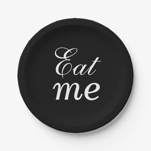 Super Cute Eat Me Plate _ black