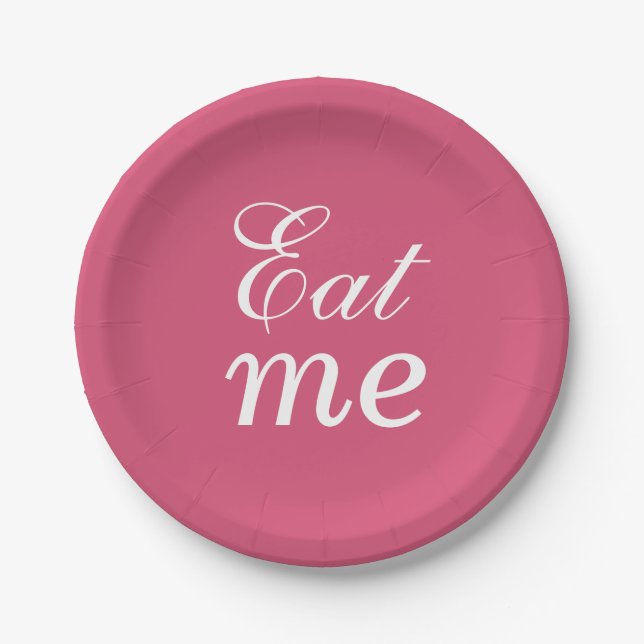 Super Cute Eat Me Plate - pink (Front)