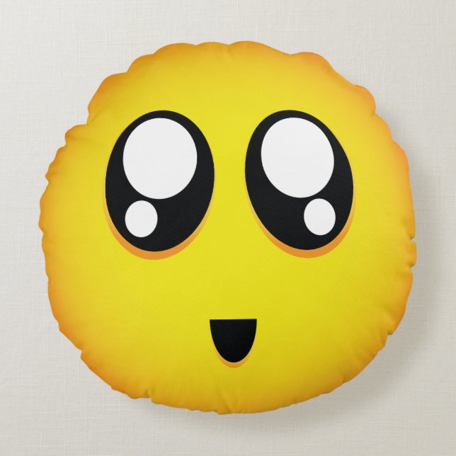 super cute emoji round pillow (Front)