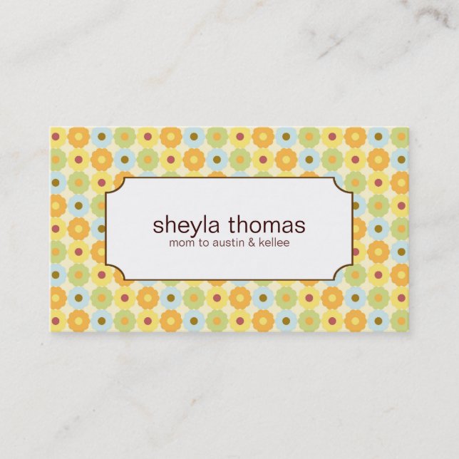 Super Cute Flowers Calling Cards for Moms (Front)