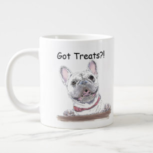 Super Cute French Bulldog Got Treats Giant Coffee Mug