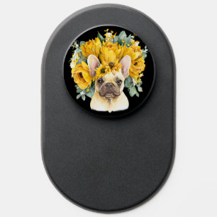 Super cute frenchie sunflower design PopSocket