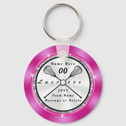 Super Cute Girls Personalized Lacrosse Keychains