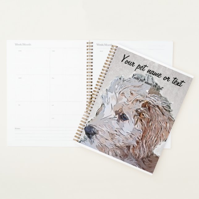 Super Cute Goldendoodle Puppy Dog Planner (Display)