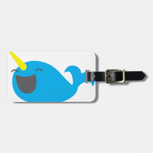 Super cute happy NARWHALE Luggage Tag