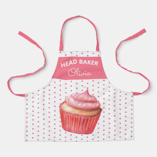 Super Cute Head Baker Colorful Cupcake Baking  Apron