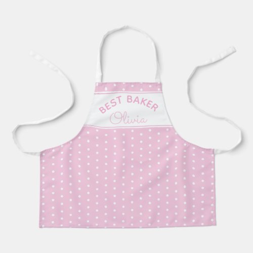 Super Cute Head Baker Pink Polka Dot Girly Baking  Apron