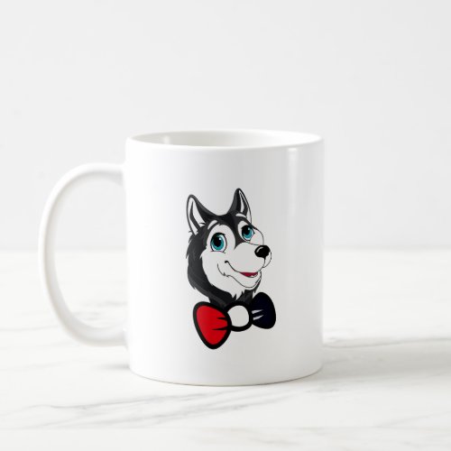 Super Cute Husky Dog with Scarf  Coffee Mug