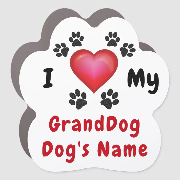 laptop for dog lover White " I love my Granddog " Vinyl Decal sticker for Car 