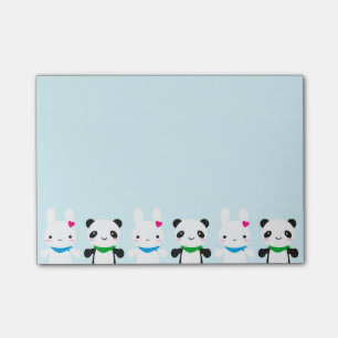 Super Cute Kawaii Bunny and Panda Post-it Notes