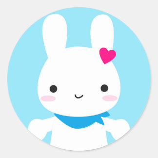 Super Cute Kawaii Bunny Classic Round Sticker