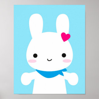 Super Cute Kawaii Bunny Poster