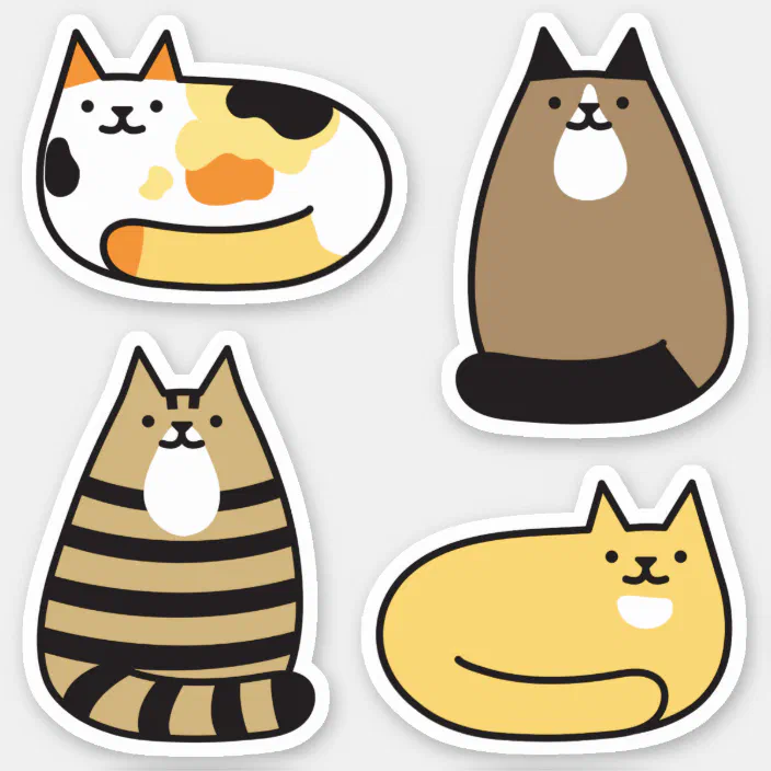 Die Cut Matte Cat Kawaii Cat Sticker Merry Meow Sticker Cat Christmas Sticker