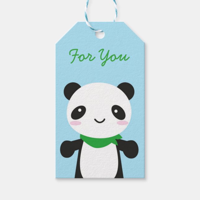 Super Cute Kawaii Panda Gift Tags (Front)