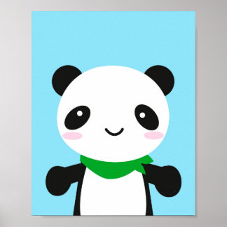 Super Cute Kawaii Panda Poster