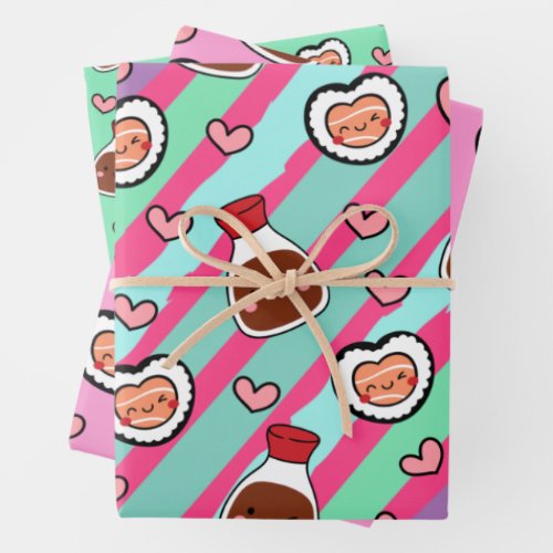 Super cute Kawaii Sushi Wrapping Paper Sheets