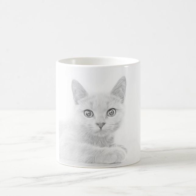 SUPER CUTE Kitten Portrait Photograph Coffee Mug (Center)