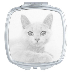 SUPER CUTE Kitten Portrait Photograph Compact Mirror