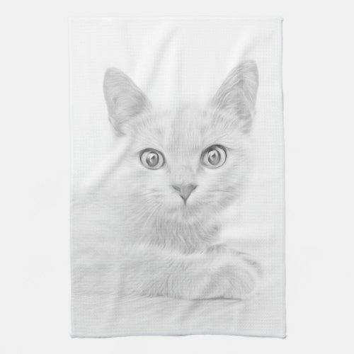 SUPER CUTE Kitten Portrait Photograph  Kitchen Towel