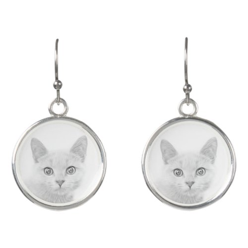 SUPER CUTE Kitty Portrait Earrings