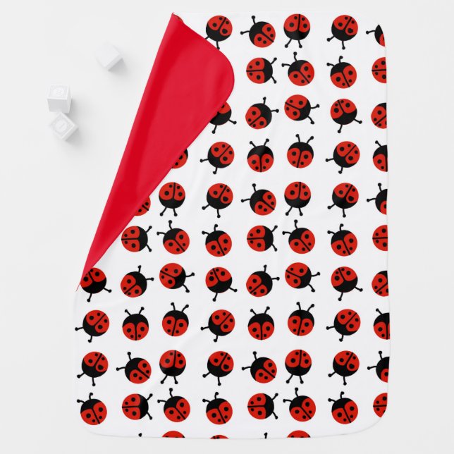 Super Cute Ladybug Baby Blanket (In Situ)