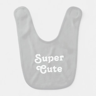 Super Cute, light grey white cute Baby Bib