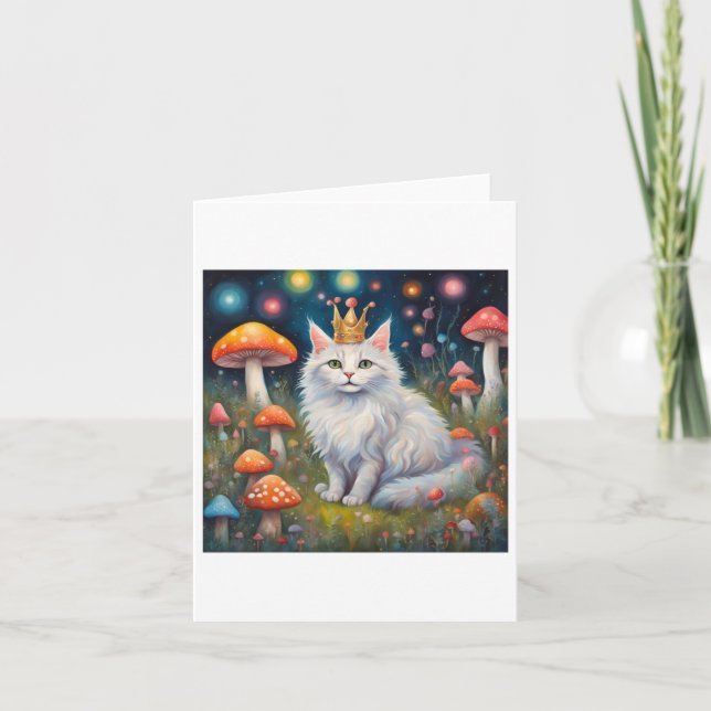 Super Cute Light Royal Cat Sticker  Card (Front)