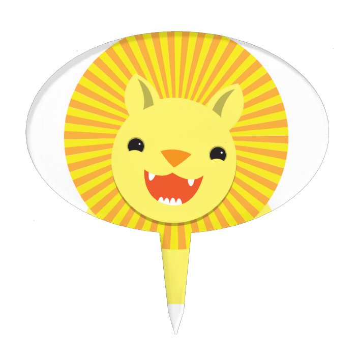 Super cute Lion face smiling NP Cake Toppers