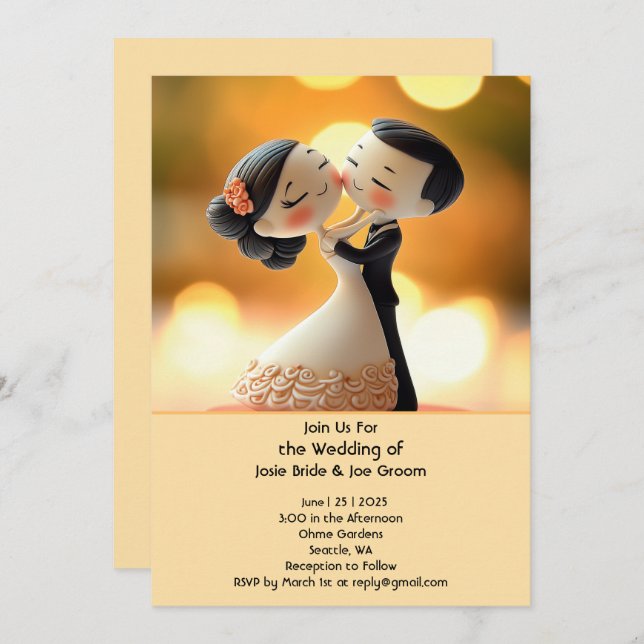 Super cute love wedding invitation (Front/Back)