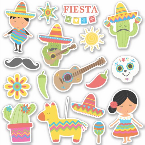 Super cute Mexican Fiesta themed Sticker | Zazzle