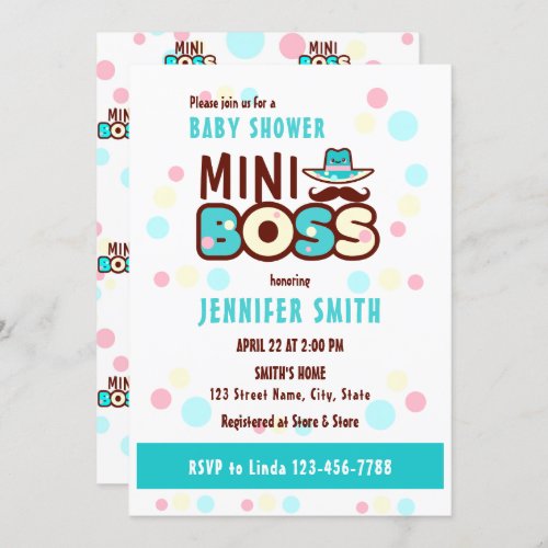 Super Cute Mini Boss Baby Boy Shower Invitation