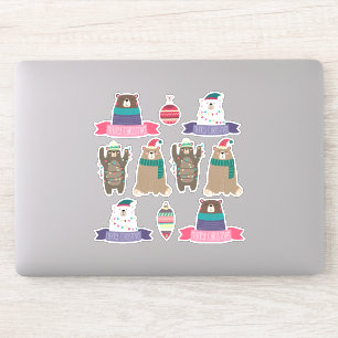 Super cute mixed Christmas Bears Set Sticker