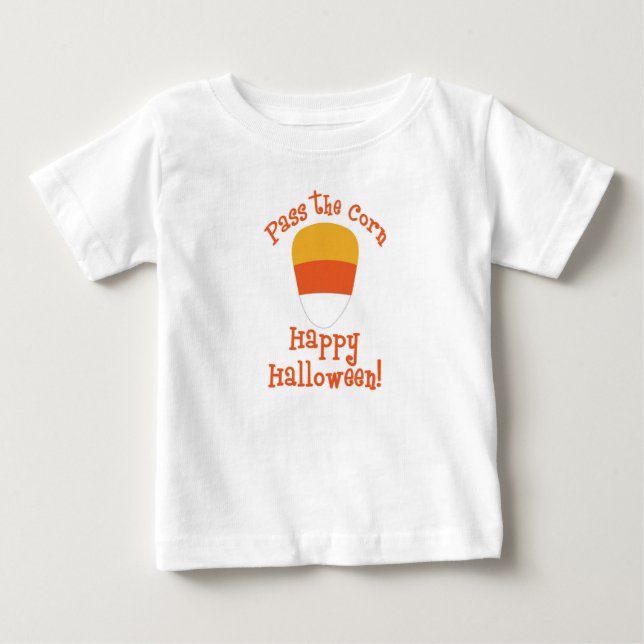 Super Cute “Pass the Candy Corn” Baby T-Shirt (Front)