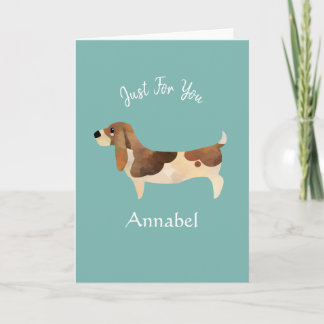 Super Cute Personalised Basset Hound Card