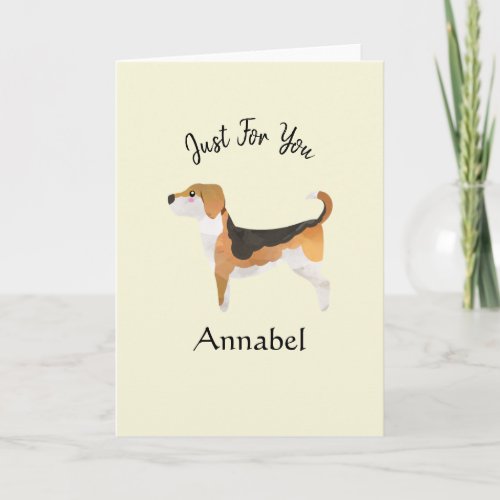 Super Cute Personalised Beagle Card