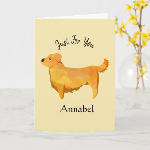 Super Cute Personalised Golden Retriever Card