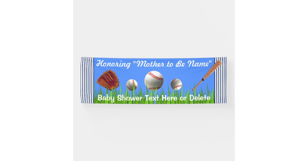 Super Cute Personalize Baseball Baby Shower Banner Zazzle Com