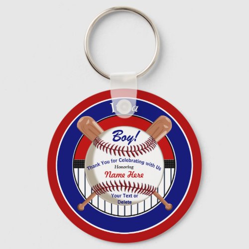 Super Cute Personalize Baseball Baby Shower Favors Keychain